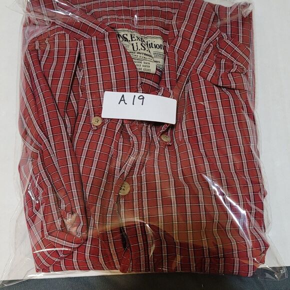 US Expedition Men's Long Sleeve Button Down Shirt Red Plaid Flannel XL Cotton - Picture 11 of 11